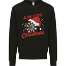 Darts Aim for Christmas Funny Xmas Kids Sweatshirt Jumper Black