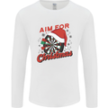 Darts Aim for Christmas Funny Xmas Mens Long Sleeve T-Shirt White