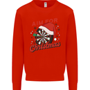 Darts Aim for Christmas Funny Xmas Mens Sweatshirt Jumper Bright Red