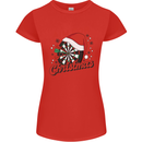 Darts Aim for Christmas Funny Xmas Womens Petite Cut T-Shirt Red