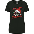 Darts Aim for Christmas Funny Xmas Womens Wider Cut T-Shirt Black