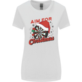 Darts Aim for Christmas Funny Xmas Womens Wider Cut T-Shirt White