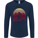 Dawn Cycling Mountain Bike Bicycle MTB Mens Long Sleeve T-Shirt Navy Blue