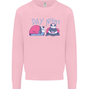 Day Night Gaming Panda Gamer Video Games Mens Sweatshirt Jumper Light Pink