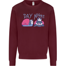 Day Night Gaming Panda Gamer Video Games Mens Sweatshirt Jumper Maroon