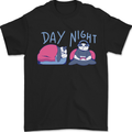 Day Night Gaming Panda Gamer Video Games Mens T-Shirt 100% Cotton Black