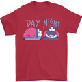 Day Night Gaming Panda Gamer Video Games Mens T-Shirt 100% Cotton Red
