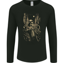 Day of the Dead Skeleton Trumpet DOTD Skull Mens Long Sleeve T-Shirt Black