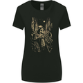 Day of the Dead Skeleton Trumpet DOTD Skull Womens Wider Cut T-Shirt Black
