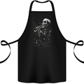 Day of the Dead Skeleton Trumpet Skull DOTD Cotton Apron 100% Organic Black