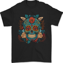 Day of the Dead Sugar Skull DOTD Mens T-Shirt 100% Cotton Black