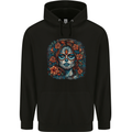 Day of the Dead Sugar Skull Girl Santa Muerte Childrens Kids Hoodie Black