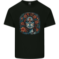 Day of the Dead Sugar Skull Girl Santa Muerte Kids T-Shirt Childrens Black
