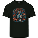 Day of the Dead Sugar Skull Girl Santa Muerte Kids T-Shirt Childrens Black