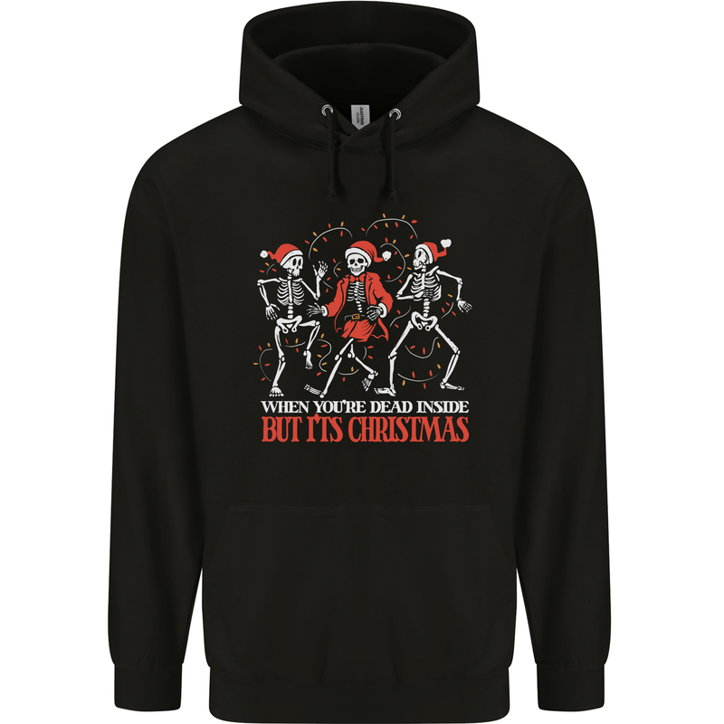 Dead Inside But Its Christmas Anti Xmas Childrens Kids Hoodie Black