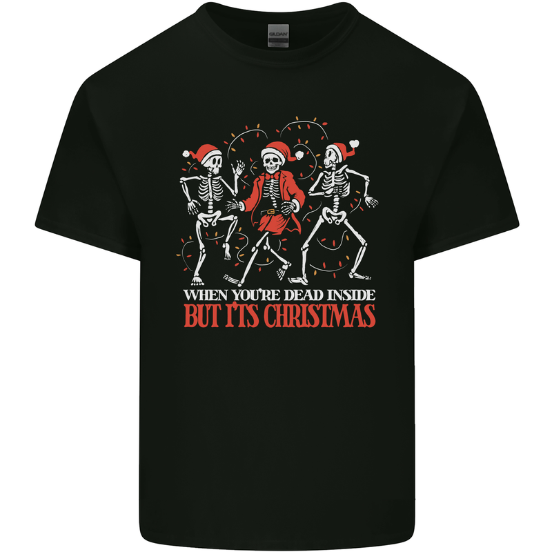 Dead Inside But Its Christmas Anti Xmas Mens Cotton T-Shirt Tee Top Black