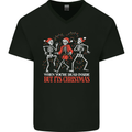 Dead Inside But Its Christmas Anti Xmas Mens V-Neck Cotton T-Shirt Black