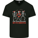 Dead Inside But Its Christmas Anti Xmas Mens V-Neck Cotton T-Shirt Black