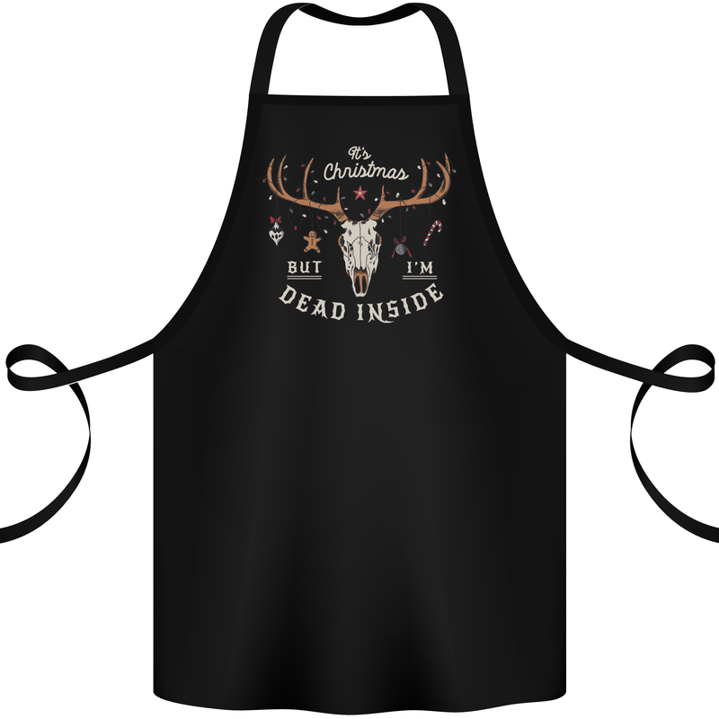 Dead Inside Christmas Hunting Hunter Xmas Cotton Apron 100% Organic Black