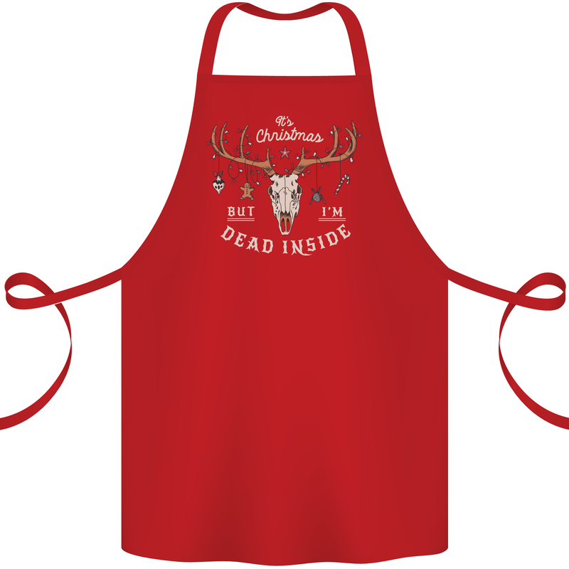 Dead Inside Christmas Hunting Hunter Xmas Cotton Apron 100% Organic Red