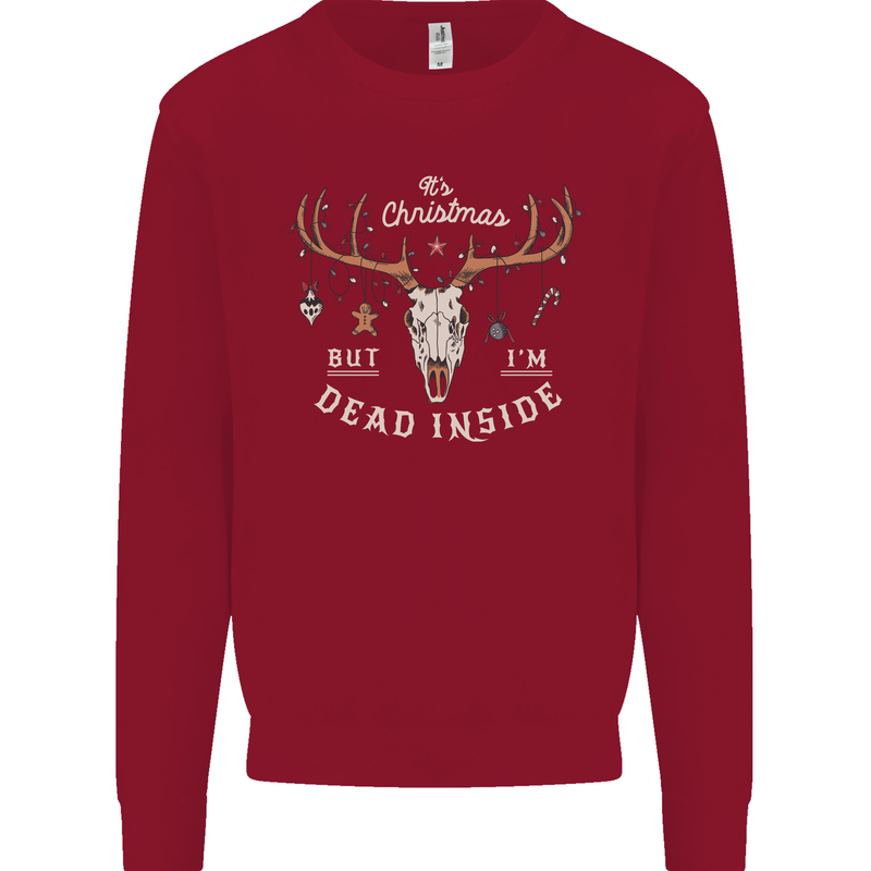 Dead Inside Christmas Hunting Hunter Xmas Kids Sweatshirt Jumper Red