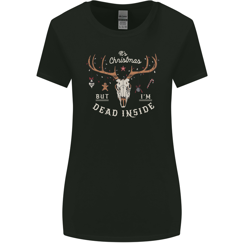 Dead Inside Christmas Hunting Hunter Xmas Womens Wider Cut T-Shirt Black