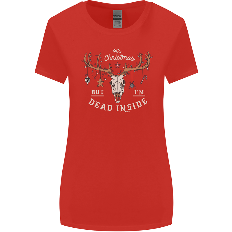 Dead Inside Christmas Hunting Hunter Xmas Womens Wider Cut T-Shirt Red