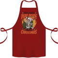 Dead Inside at Christmas Xmas Skull Cotton Apron 100% Organic Maroon