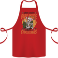 Dead Inside at Christmas Xmas Skull Cotton Apron 100% Organic Red