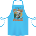 Dead Inside at Christmas Xmas Skull Cotton Apron 100% Organic Turquoise