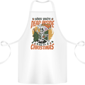 Dead Inside at Christmas Xmas Skull Cotton Apron 100% Organic White