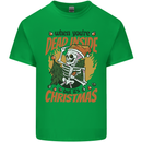 Dead Inside at Christmas Xmas Skull Kids T-Shirt Childrens Irish Green