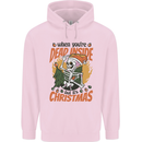Dead Inside at Christmas Xmas Skull Mens 80% Cotton Hoodie Light Pink