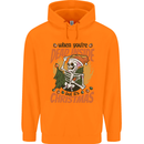 Dead Inside at Christmas Xmas Skull Mens 80% Cotton Hoodie Orange