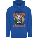 Dead Inside at Christmas Xmas Skull Mens 80% Cotton Hoodie Royal Blue