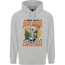 Dead Inside at Christmas Xmas Skull Mens 80% Cotton Hoodie Sports Grey