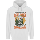 Dead Inside at Christmas Xmas Skull Mens 80% Cotton Hoodie White