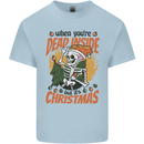 Dead Inside at Christmas Xmas Skull Mens Cotton T-Shirt Tee Top Light Blue