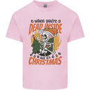 Dead Inside at Christmas Xmas Skull Mens Cotton T-Shirt Tee Top Light Pink