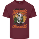 Dead Inside at Christmas Xmas Skull Mens Cotton T-Shirt Tee Top Maroon