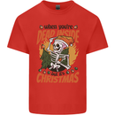Dead Inside at Christmas Xmas Skull Mens Cotton T-Shirt Tee Top Red