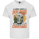 Dead Inside at Christmas Xmas Skull Mens Cotton T-Shirt Tee Top White