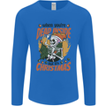 Dead Inside at Christmas Xmas Skull Mens Long Sleeve T-Shirt Royal Blue