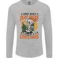 Dead Inside at Christmas Xmas Skull Mens Long Sleeve T-Shirt Sports Grey