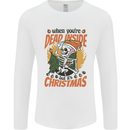 Dead Inside at Christmas Xmas Skull Mens Long Sleeve T-Shirt White