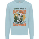 Dead Inside at Christmas Xmas Skull Mens Sweatshirt Jumper Light Blue