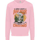 Dead Inside at Christmas Xmas Skull Mens Sweatshirt Jumper Light Pink