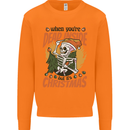 Dead Inside at Christmas Xmas Skull Mens Sweatshirt Jumper Orange