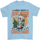 Dead Inside at Christmas Xmas Skull Mens T-Shirt 100% Cotton Light Blue