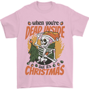 Dead Inside at Christmas Xmas Skull Mens T-Shirt 100% Cotton Light Pink